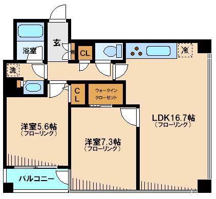 レジディアタワー上池袋(2LDK/7階)の間取り写真