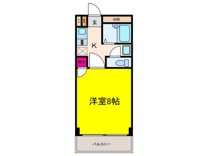アムール上新庄(1K/1階)の間取り写真