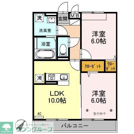 CLOVER FIELD(2LDK/3階)の間取り写真