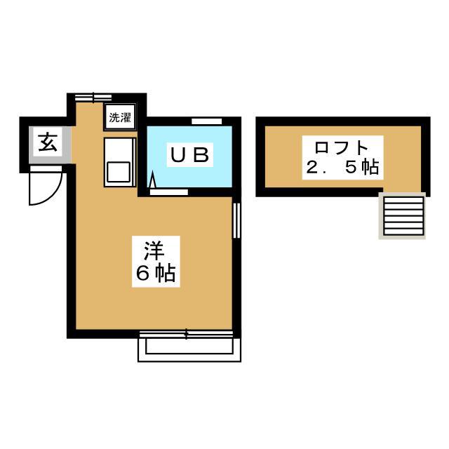 ヒルトップ井田(ワンルーム/2階)の間取り写真