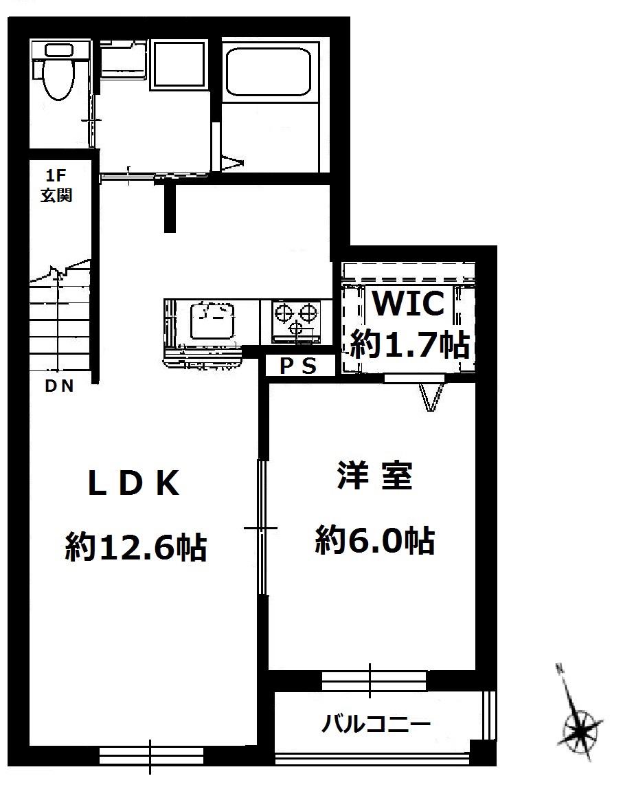 PURE RESIDENCE(1LDK/2階)の間取り写真
