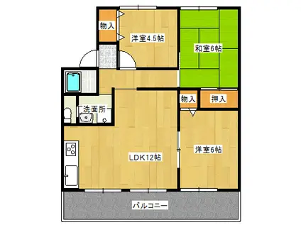 セジュール河野(3LDK/1階)の間取り写真