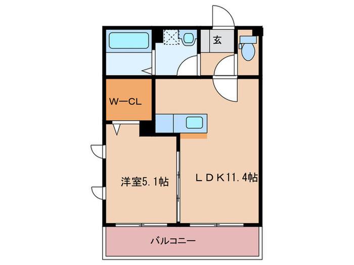 ELEGANCE ACE(1LDK/2階)の間取り写真