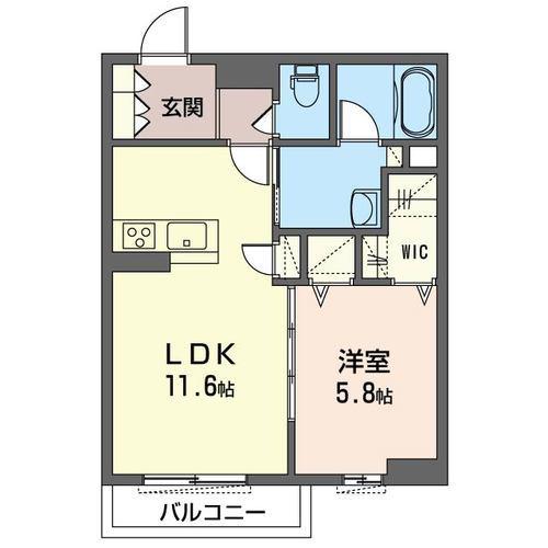 JESMAISON(1LDK/1階)の間取り写真