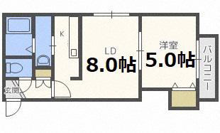 ラガーハイム本郷通(1LDK/2階)の間取り写真