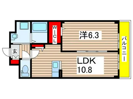 カーサ フェリーチェ(1LDK/3階)の間取り写真