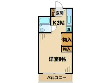 クロノス柿生(ワンルーム/2階)の間取り写真