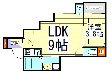 わいわいライン淡路(1LDK/2階)の間取り写真