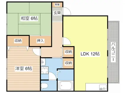 エルスールファミーユ(2LDK/1階)の間取り写真