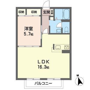 東武佐野線 佐野市駅 徒歩18分 2階建 築24年(1LDK/2階)の間取り写真