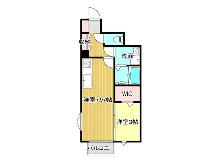 リュクス MKK(1LDK/1階)の間取り写真