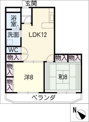 MO-VII(2LDK/4階)の間取り写真