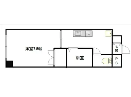 コーポ千賀(1K/8階)の間取り写真