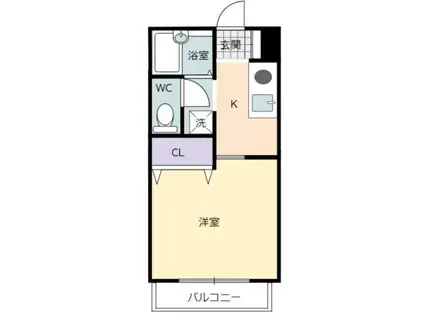 ルーム緑ノ丘(1K/1階)の間取り写真