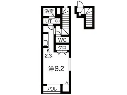 GRIT 浪江(1K/2階)の間取り写真