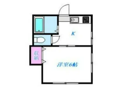 コーポカーリッジ(1K/1階)の間取り写真