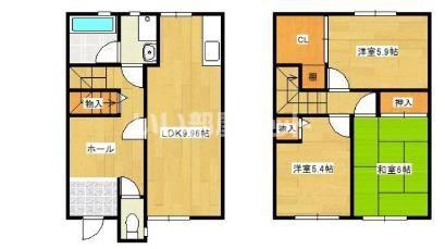 フジパレス忠岡B棟(3LDK/1階)の間取り写真
