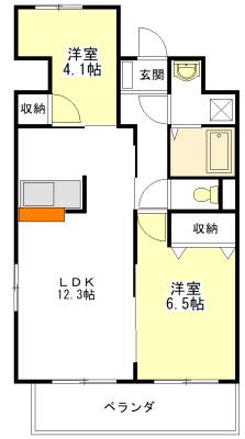 グランステージU(2LDK/3階)の間取り写真