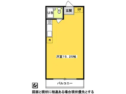 中央イン(ワンルーム/4階)の間取り写真