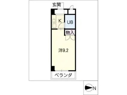 ハイツ桜田(1K/2階)の間取り写真