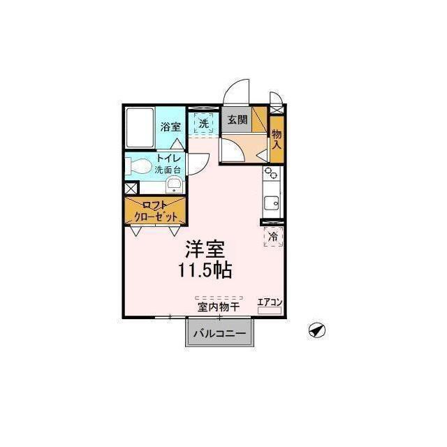 シャルマンII(ワンルーム/2階)の間取り写真