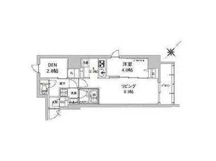 エスーレジデンス神田アバンス(1LDK/6階)の間取り写真