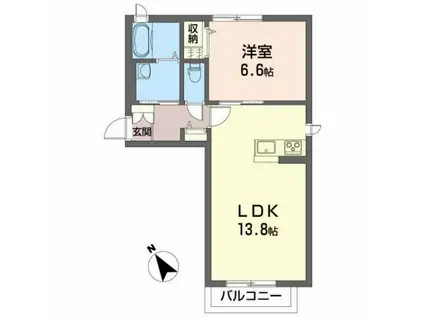 シェリータ(1LDK/1階)の間取り写真
