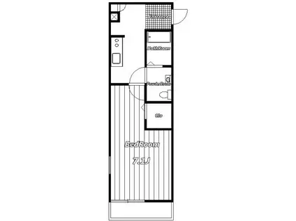リブリ・本千葉(1K/1階)の間取り写真