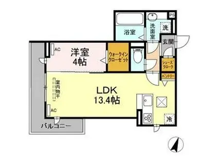 ル・グロンシャリオ(1LDK/1階)の間取り写真