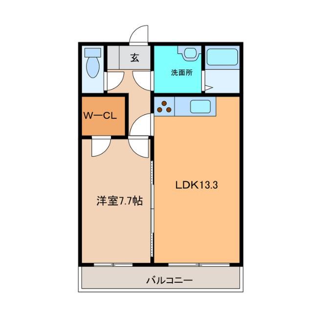 サルイオビヒロ(1LDK/6階)の間取り写真