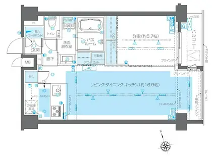 ZOOM広尾 ズーム広尾(1LDK/6階)の間取り写真