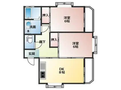 グランメゾン上中居(2DK/4階)の間取り写真