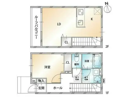 ソレイユパティオ(1LDK/1階)の間取り写真