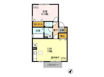 グランドゥールⅣ(1LDK/1階)の間取り写真