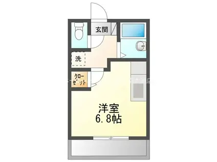 名鉄名古屋本線 国府駅(愛知) 徒歩7分 2階建 築17年(ワンルーム/2階)の間取り写真