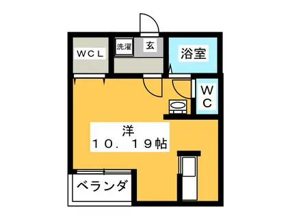 デ・ローサ(ワンルーム/3階)の間取り写真