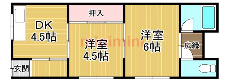 さくらコーポ(2DK/2階)の間取り写真