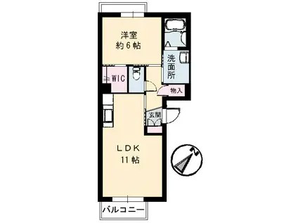 ハイツヒラオカIII(1LDK/3階)の間取り写真