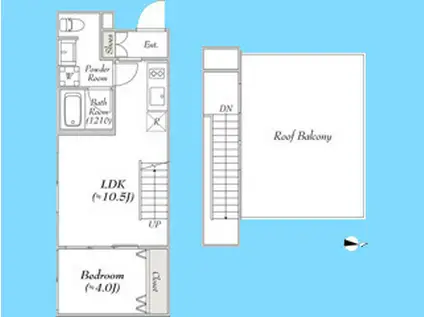 ミリア・レジデンス南馬込(1LDK/4階)の間取り写真