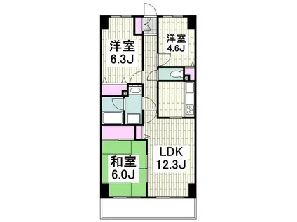 ガーデンシティ金沢文庫(3LDK/3階)の間取り写真