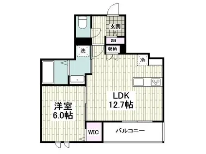 BREEZE YUIGAHAMA(1LDK/1階)の間取り写真