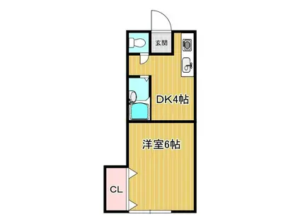 コーポ中野II(1DK/2階)の間取り写真