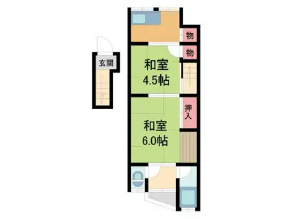 鎌倉文化(2K/2階)の間取り写真