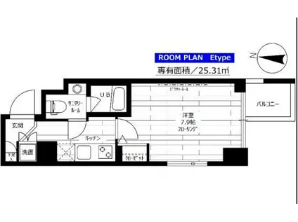 グランドコンシェルジュ両国東アジールコート(1K/5階)の間取り写真