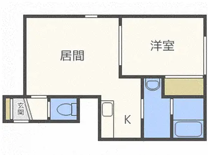 マハロパーク豊平(1LDK/4階)の間取り写真