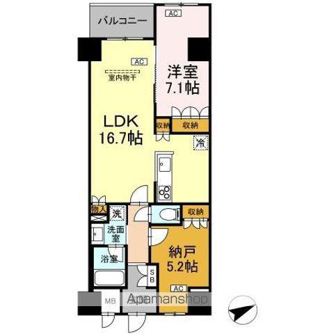 サンジョイアゼロ(1LDK/6階)の間取り写真