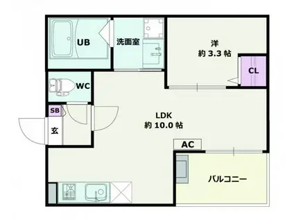 JACK MATOBAI(1LDK/2階)の間取り写真