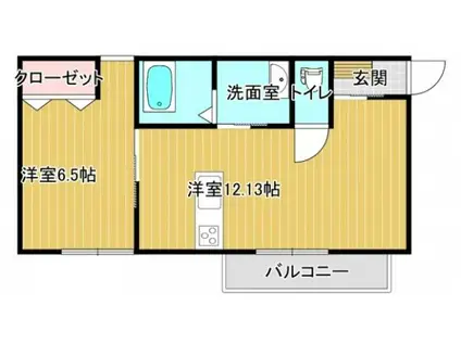 AZUL(1LDK/2階)の間取り写真