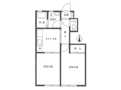 アールメゾン国立(1LDK/1階)の間取り写真