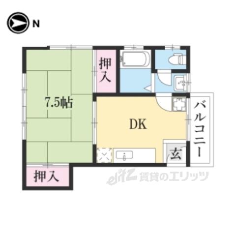 ハイツ・アルファ(1DK/1階)の間取り写真